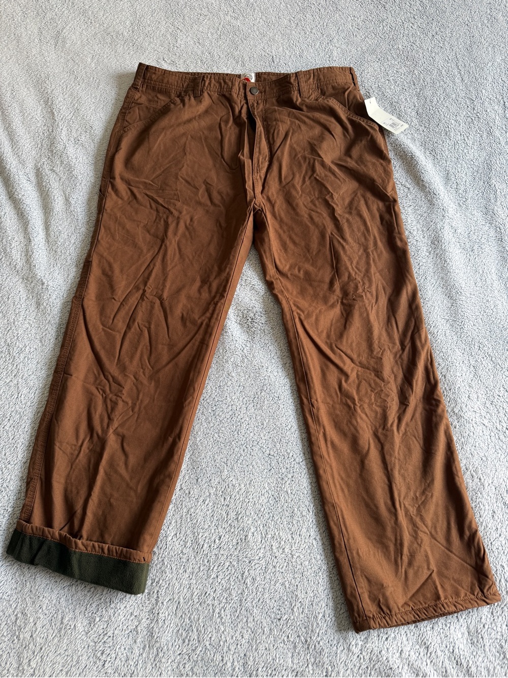 NWT Field & Stream Men's Fleece Insulated Utility Canvas Pants 38/30 Heavyweight
